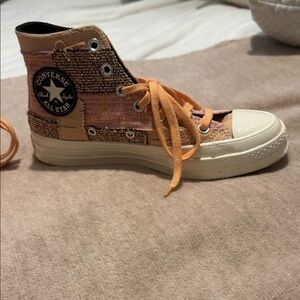 Converse Women's High-Top Sneakers - Tan and Cream